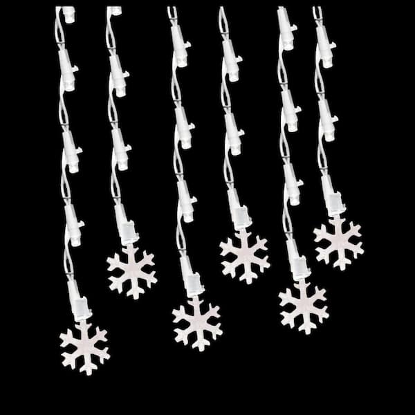 Brite Star 6.25 ft. 60-Count Pure White Christmas LED Icicle with Snowflake