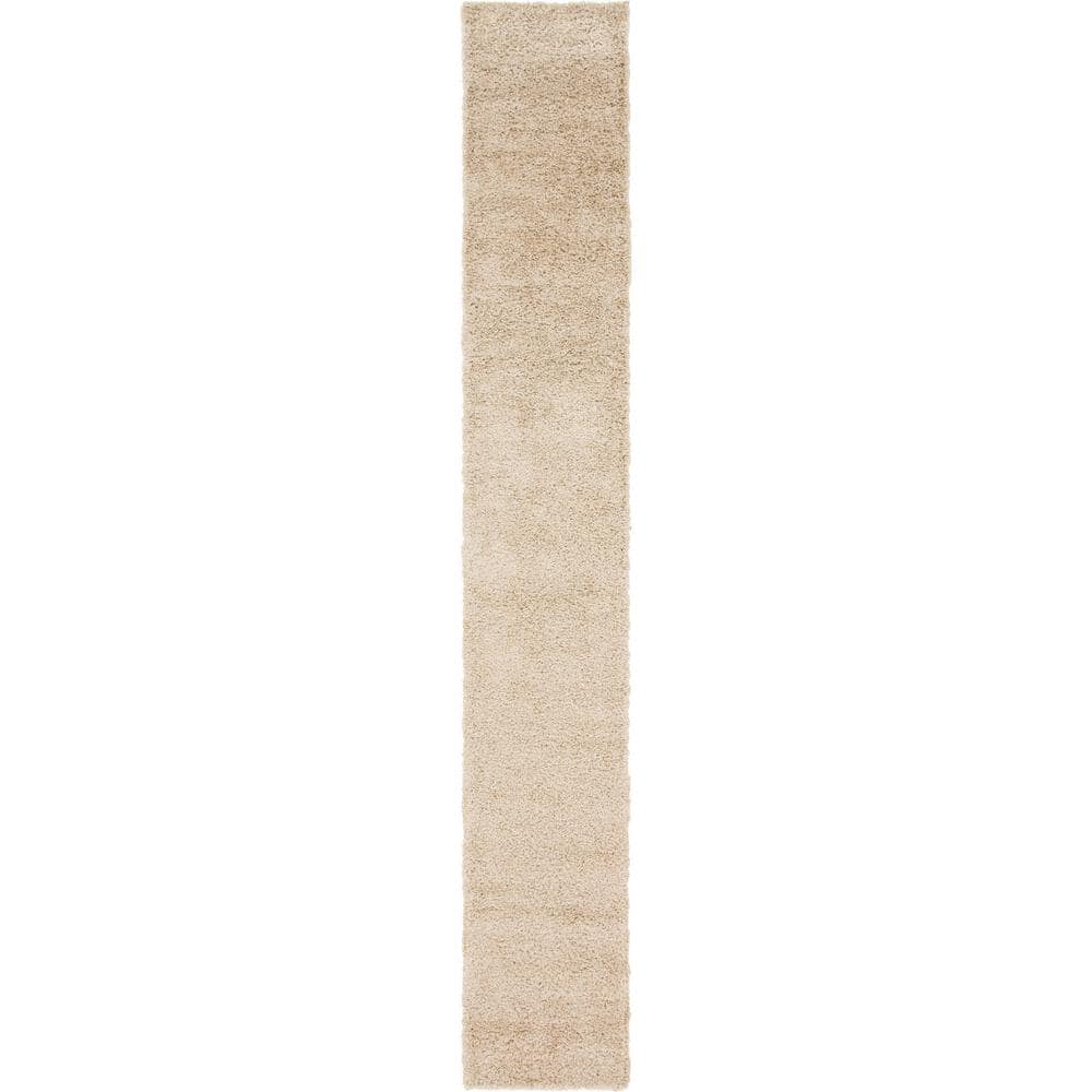 Solid Shag Collection Area Rug (2 ft. 7 in. x 16 ft. 5 in. Runner Taupe) price history on PriceWatchPro
