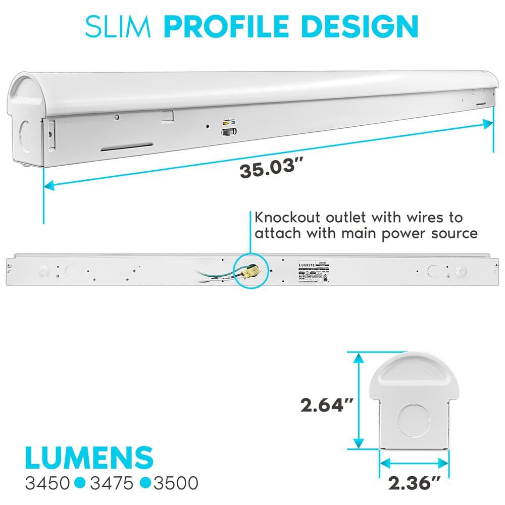 3ft White and Clear Acrylic LED Shop Light