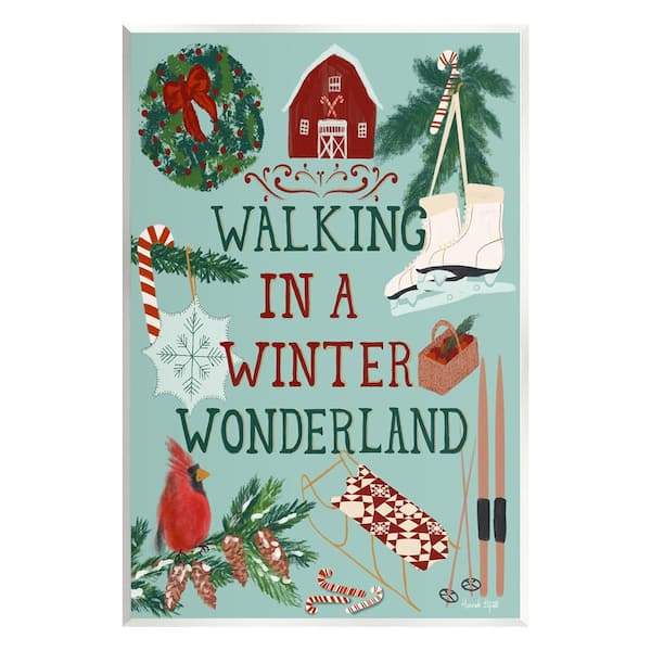 Stupell Industries Winter Wonderland Phrase by Hannah Byatt 1 Piece Unframed Graphic Print Animal Poster Art Print 15 in. x 10 in.
