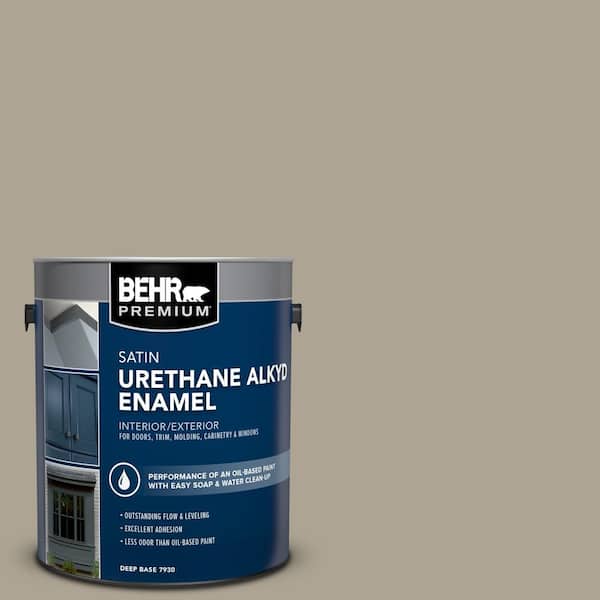 BEHR PREMIUM 1 gal. Home Decorators Collection #HDC-NT-14 Smoked Tan Urethane Alkyd Satin Enamel Interior/Exterior Paint