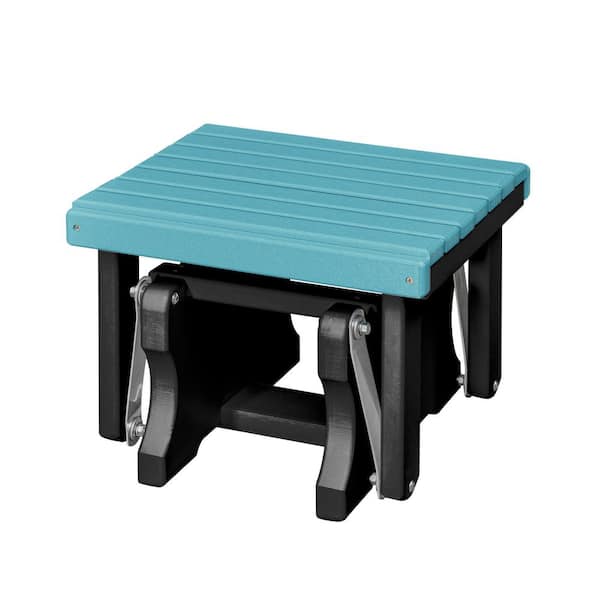 American Furniture Classics Adirondack Series Black Frame High Density Plastic Outdoor Gliding Ottoman