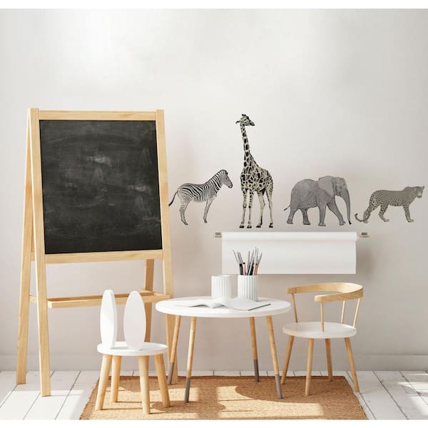 1 Set, Jungle Wall Decals, Animal Giraffe Horse Leopard Wall Stickers, Wall  Decorations For Living Room And Bedroom
