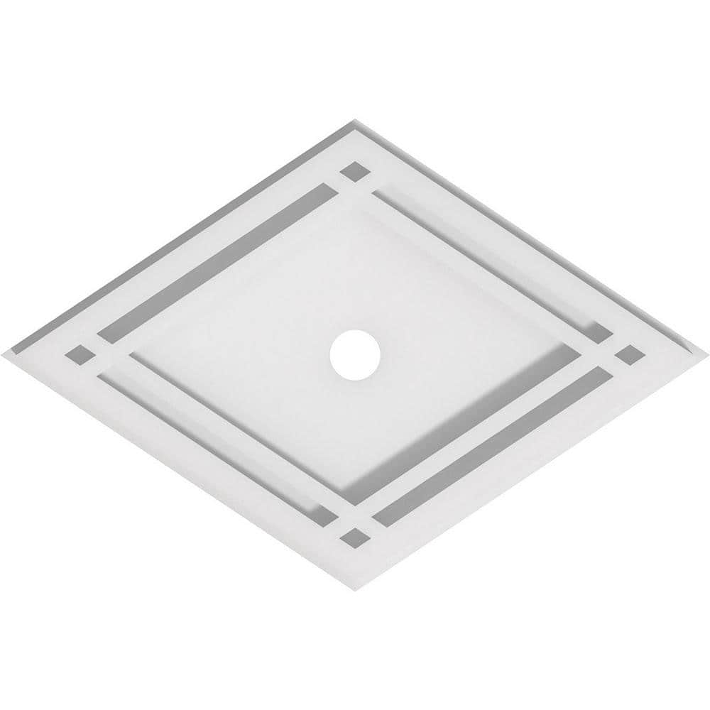 White Diamond Architectural PVC Ceiling Medallion, 14" x 9.38"
