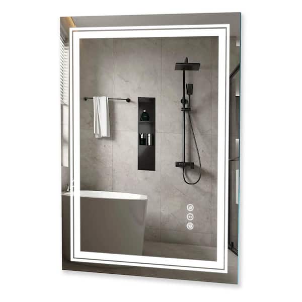 Oumilen 24 in. x 32 in. Rectangular Frameless Glass Horizontal Wall Mirror, Bathroom Vanity Mirror, Eco-Friendly Lens
