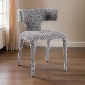 Gray Polyester Metal Frame Dining Chair