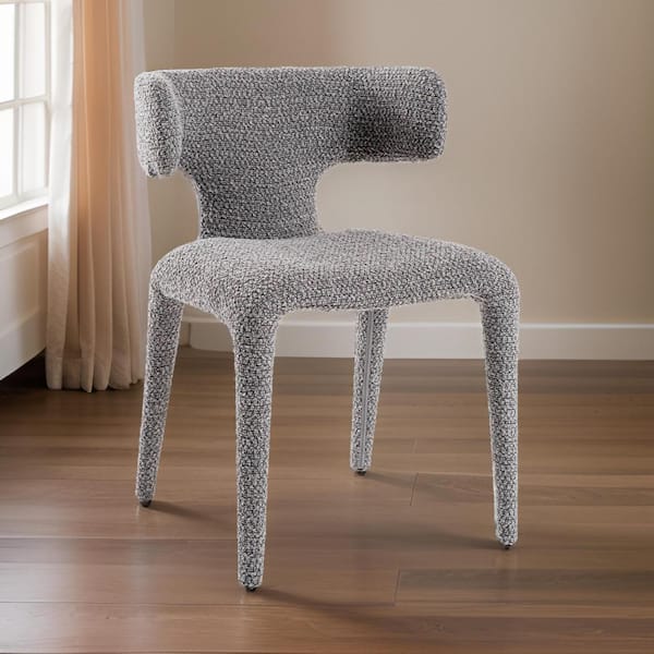 Benjara Gray Polyester Metal Frame Dining Chair