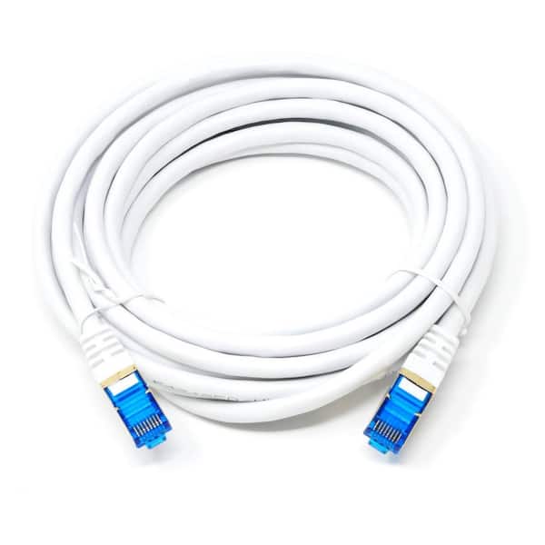 15 ft. Cat 7 Round High-Speed Ethernet Cable White