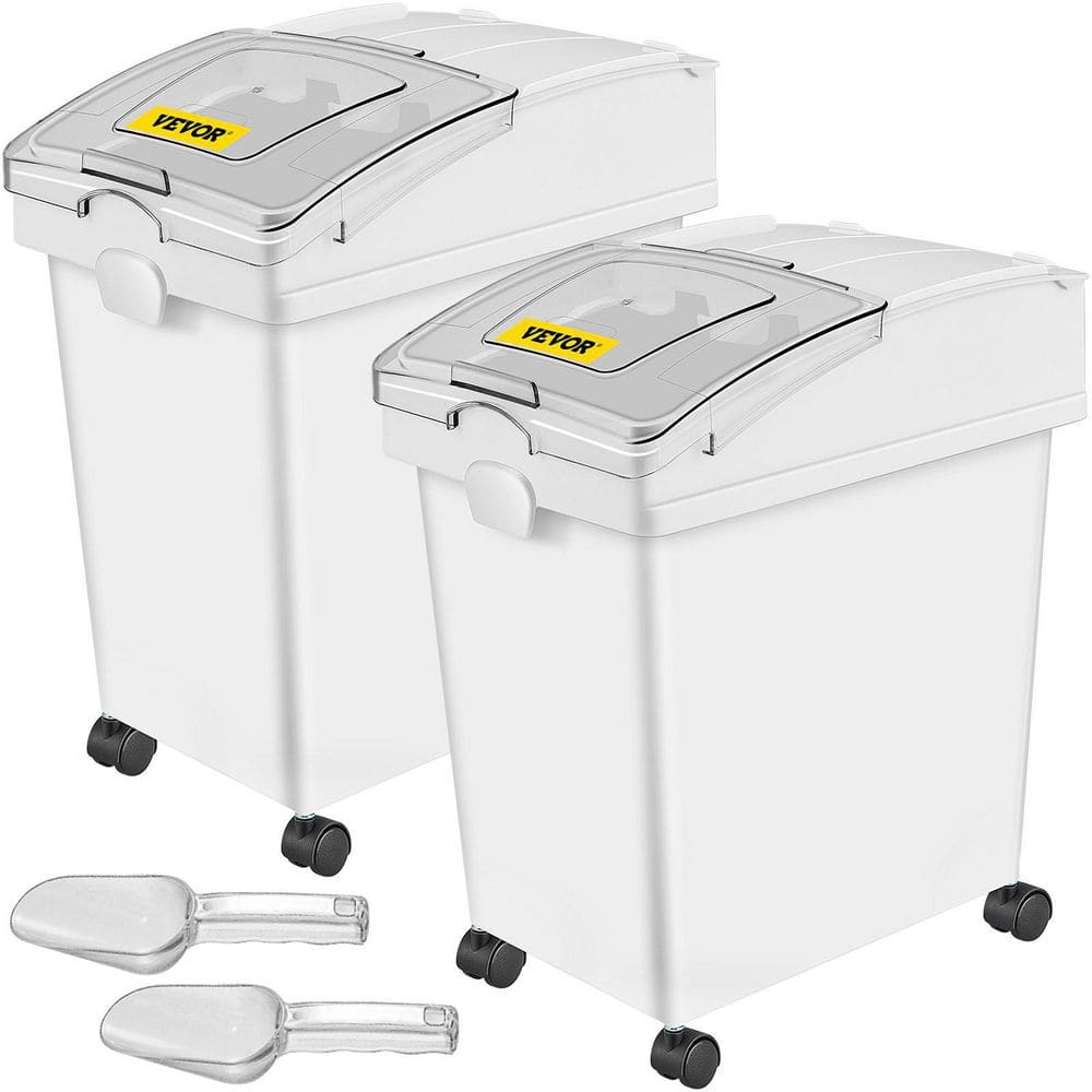 VEVOR Ingredient Bin 10.5+6.6 gal. Rice Storage Container with Wheels  Double Flour Bins with Flip Lid Scoops, Pack-2 MX4020QKGYG000001V0 - The  Home Depot