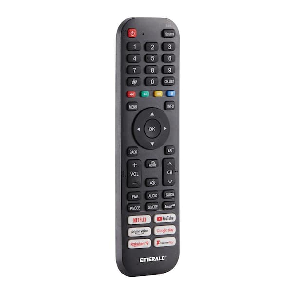 Emerald 4-Device Universal TV Remote Control in Black