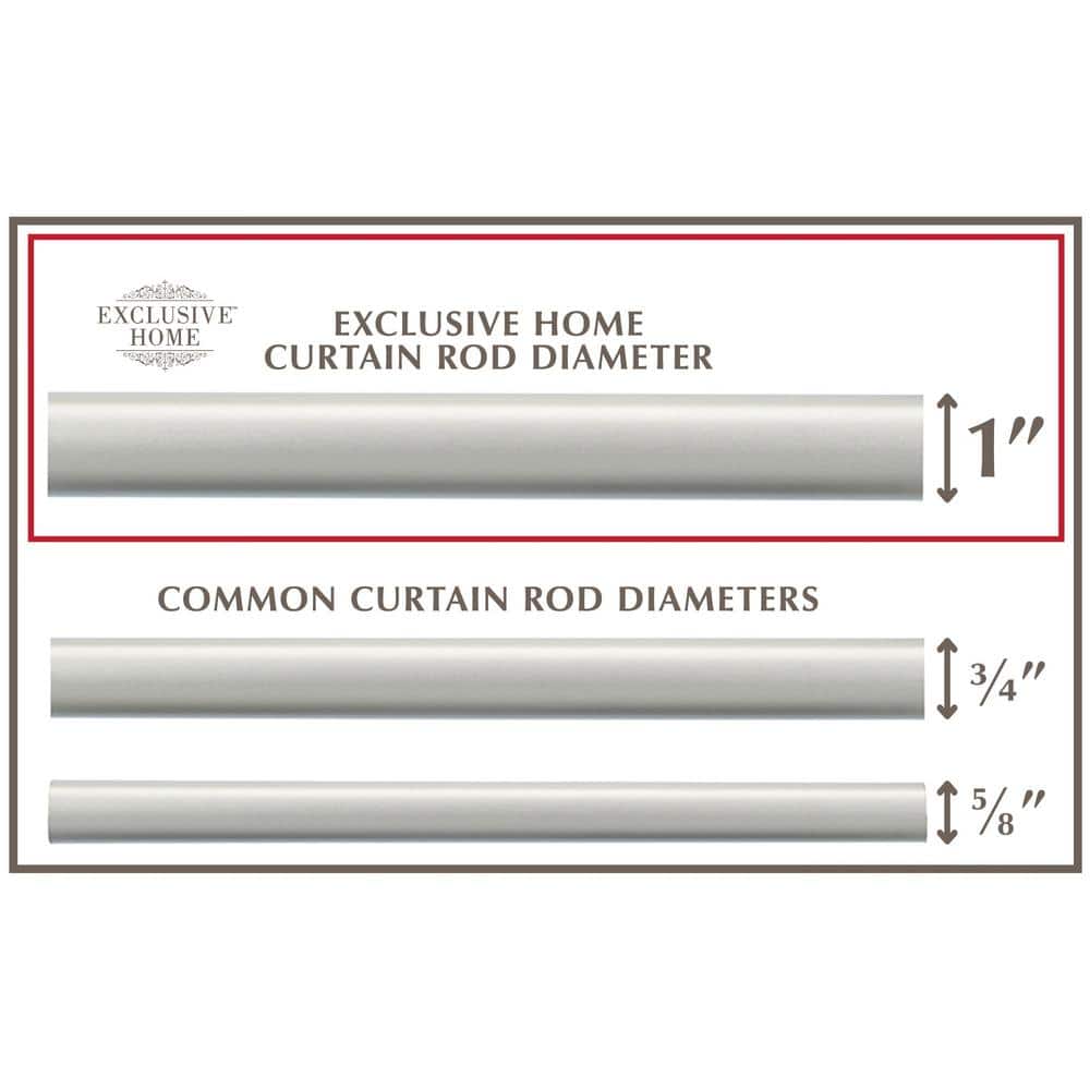 Matte Silver Adjustable Curtain Rod with Acrylic Finials