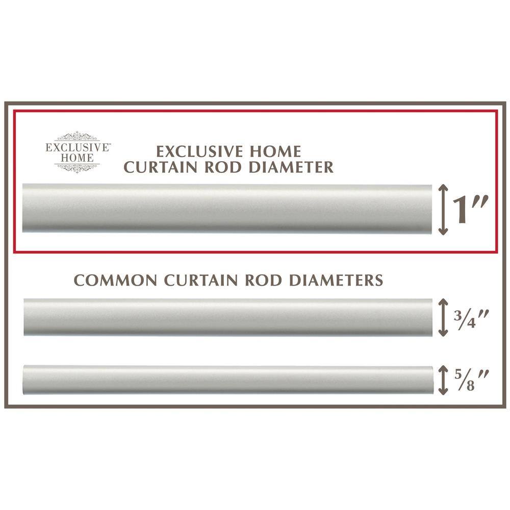 Matte Silver Adjustable Iron Curtain Rod with Ribbed Finials