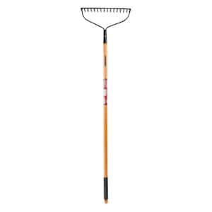 57 in. L Wood Handle 16-Tines Garden Bow Rake with Grip