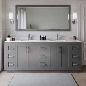 Miranda 84 in. W x 22 in. D x 33.75 in. H Double Bath Vanity in Dark Gray with Carrara Cultured Marble Top