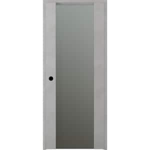 Vona 202 18 in. x 80 in. Light Urban Right-Hand Solid Core Wood 1-Lite Frosted Glass Single Prehung Interior Door