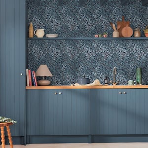 William Morris At Home Willow Bough White and Blues Wallpaper