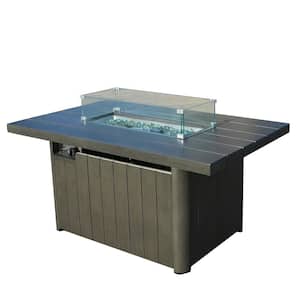 Hulk Gray Rectangle Aluminum Outdoor Fire Pit Table