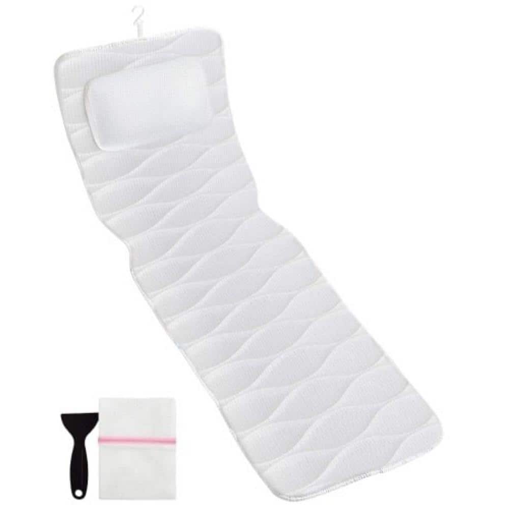 Full Body Bath Pillow for Tub with Mesh Washing Bag, 21 Non-Slip Suction Cu