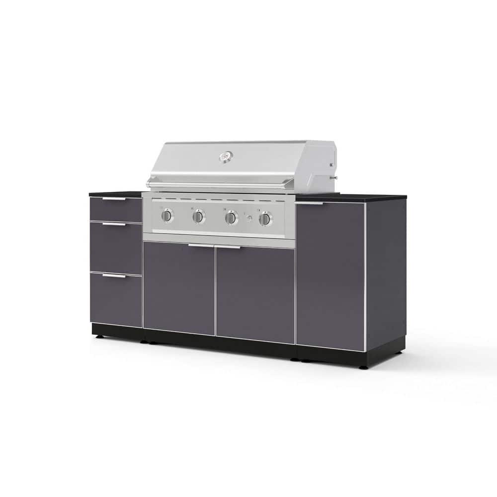 "Outdoor Kitchen 6-Piece 4-Burners Natural Gas Grill Island in Gray w/40"" Performance Grill & Dekton Sirius-Countertop" price history on PriceWatchPro