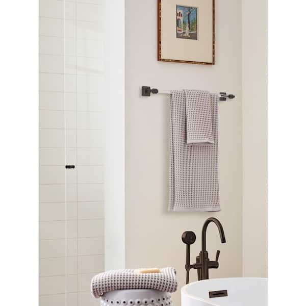Glacio 24 in. (610 mm) L Towel Bar in Clear/Oil-Rubbed Bronze