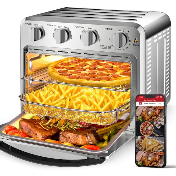 16 qt. 4-Slice Stainless Steel Toaster Oven with Convection, Air Fryer and  Rotisserie, Accessories Included GBK-LQW10-955 - The Home Depot