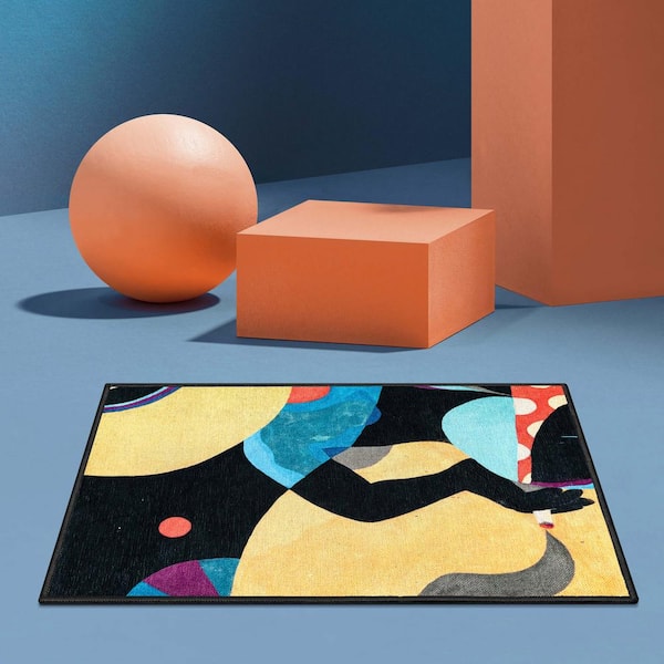 Misha - The Sunday Jungle Life's a Beach Modern Abstract Multi 2 ft. x 3 ft. Area Rug