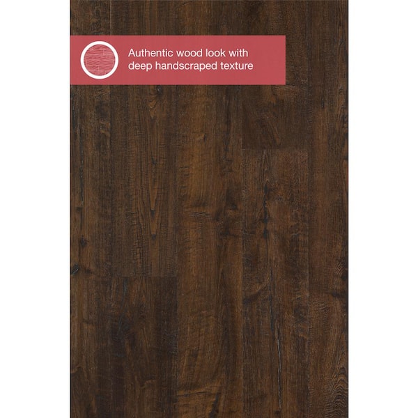 Mohawk Home Landfall Scraped Oak Waterproof Laminate Flooring Featuring  CleanProtect 12MM Thick (10MM Plank + 2MM Attached Pad)