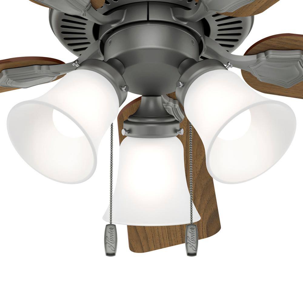 Swanson 44" Matte Silver Ceiling Fan with Reversible Blades and LED Light
