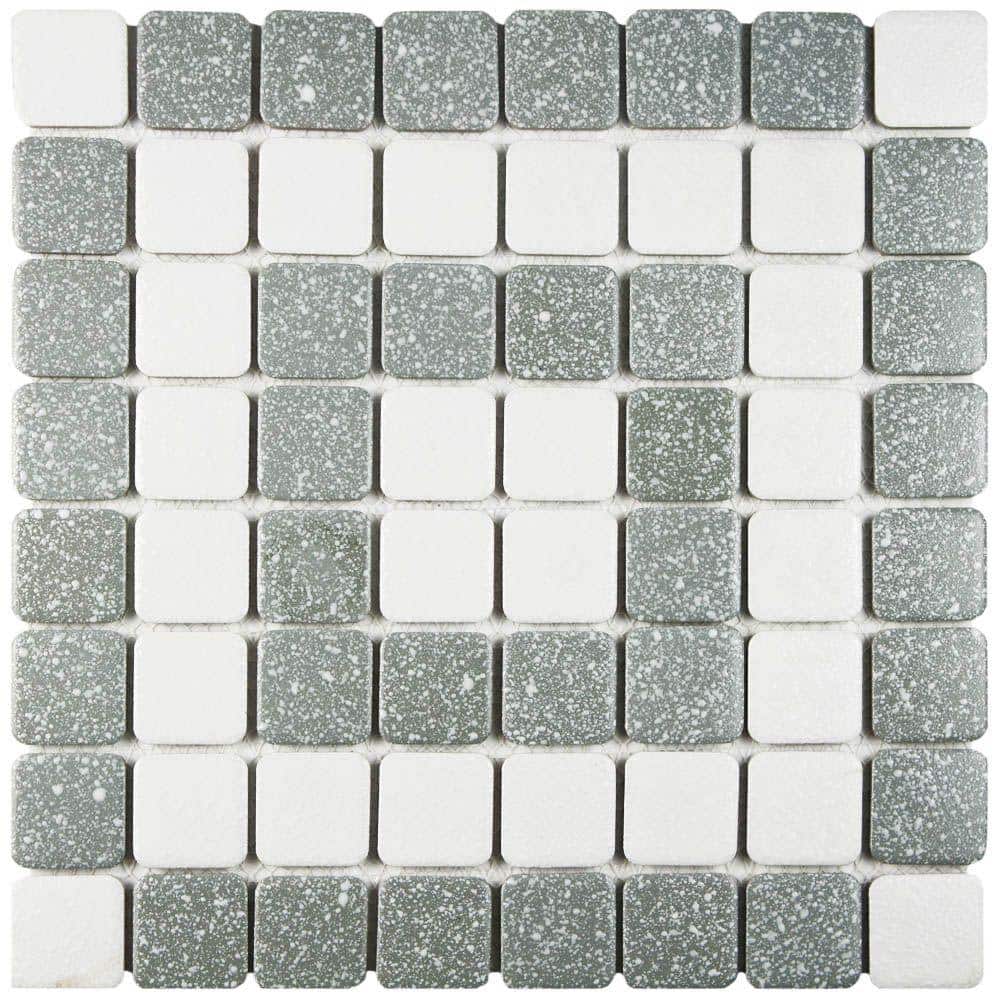 Crystalline Market Square Grey 11-3/4 in. x 11-3/4 in. Porcelain Mosaic Tile (9.8 sq. ft./Case) price history on PriceWatchPro