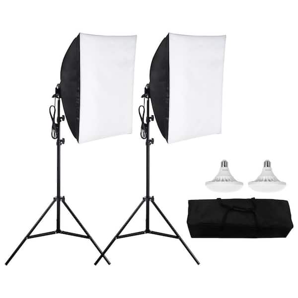 SKYSHALO Softbox Lighting Kit, 24 in. x 24 in. Professional Softbox with 30-Watt 5500K LED Bulbs, Close to Natural Daylight