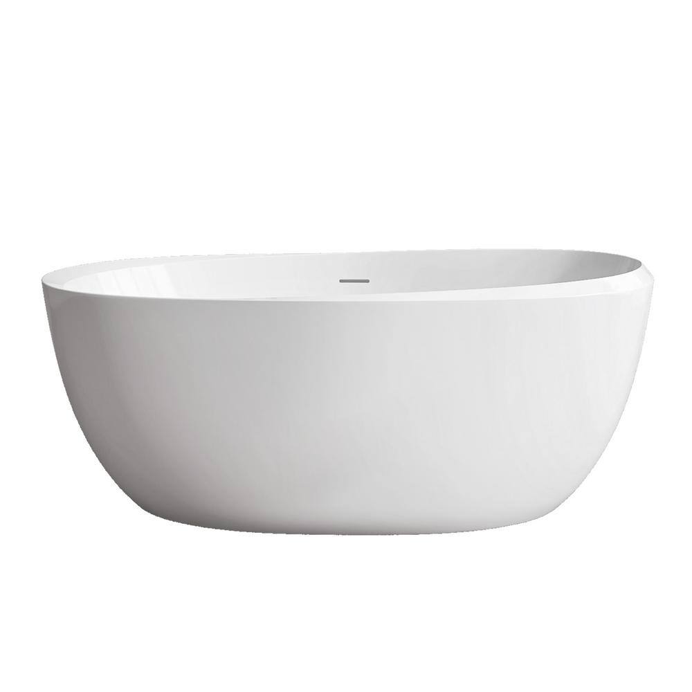 67.32 in. x 29.50 in. Soaking Bathtub with Center Drain in White