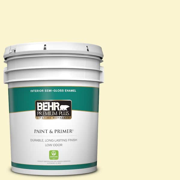 BEHR PREMIUM PLUS 5 gal. #P310-1 Effervescent Semi-Gloss Enamel Low Odor Interior Paint & Primer