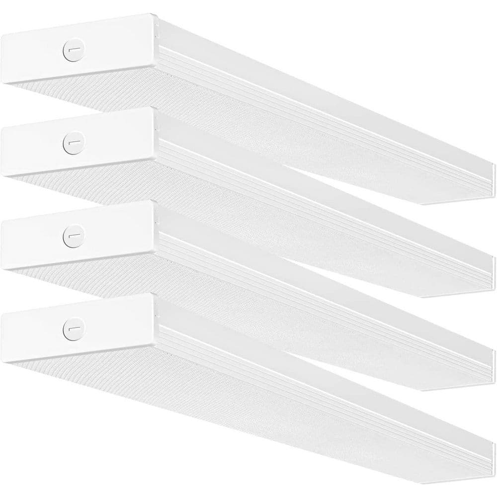 4 Pack 4 ft. 4000K LED Wraparound Light Shop Lights for Garage, Flushmount Office Ceiling Fixture price history on PriceWatchPro