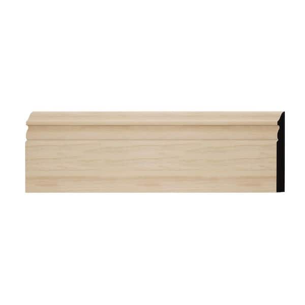Ekena Millwork WM518 0.56 in. D x 5.25 in. W x 6 in. L Wood (White Oak) Baseboard Moulding Sample