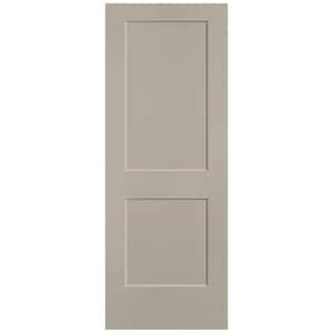 30 in. x 80 in. 2-Panel Logan Single Bore Hollow Core Smoked Tan Molded Composite Interior Door Slab