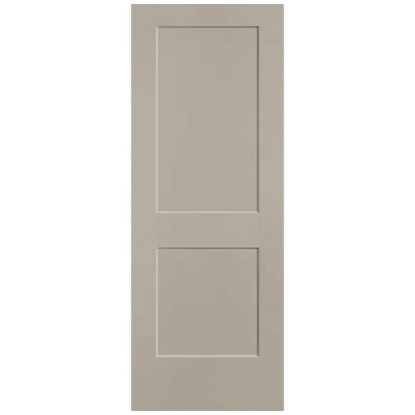 Masonite 30 in. x 80 in. 2-Panel Logan Single Bore Hollow Core Smoked Tan Molded Composite Interior Door Slab