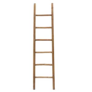 6 ft. 18.9 in. W Natural Wood Rustic Decorative Wide Blanket Ladder