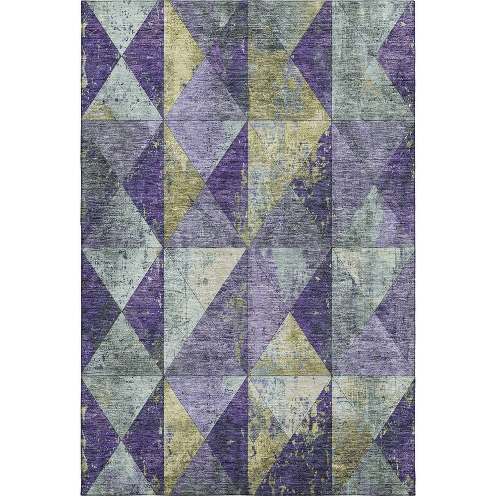 Mayfield Premium Machine Washable Abstract AMF1721 Eggplant 8 ft. x 10 ft. Area Rug price history on PriceWatchPro