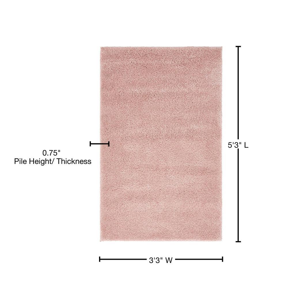 Chic Pink 5' x 7' Rectangular Easy-Care Synthetic Area Rug