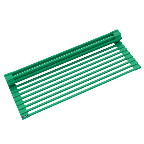 KRAUS Multipurpose Green Workstation Sink Roll-Up Dish Drying Mat Rack