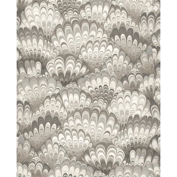 A-Street Prints Octavia Neutral Beige Marbled Ink Wallpaper Sample