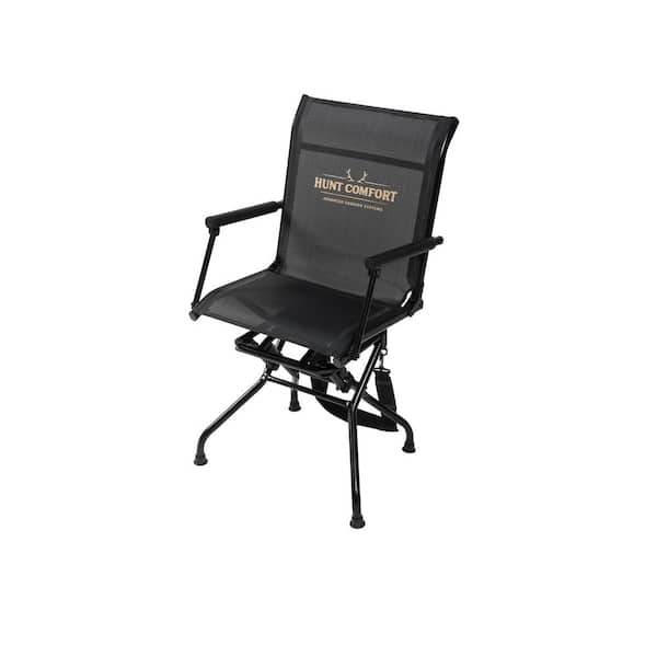 Hunt Comfort Multi Position Black and Camo Mesh Lite Swivel Hunting Chair