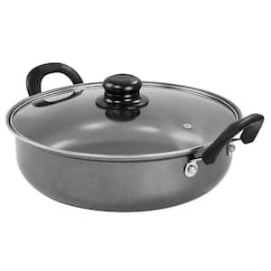 4.5 qt. Highberry Nonstick Grey Aluminum All Purpose Pan with Lid