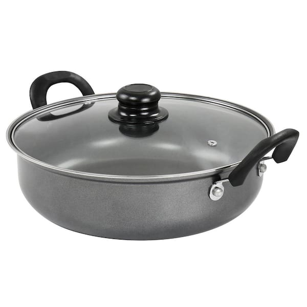 GIBSON EVERYDAY 4.5 qt. Highberry Nonstick Grey Aluminum All