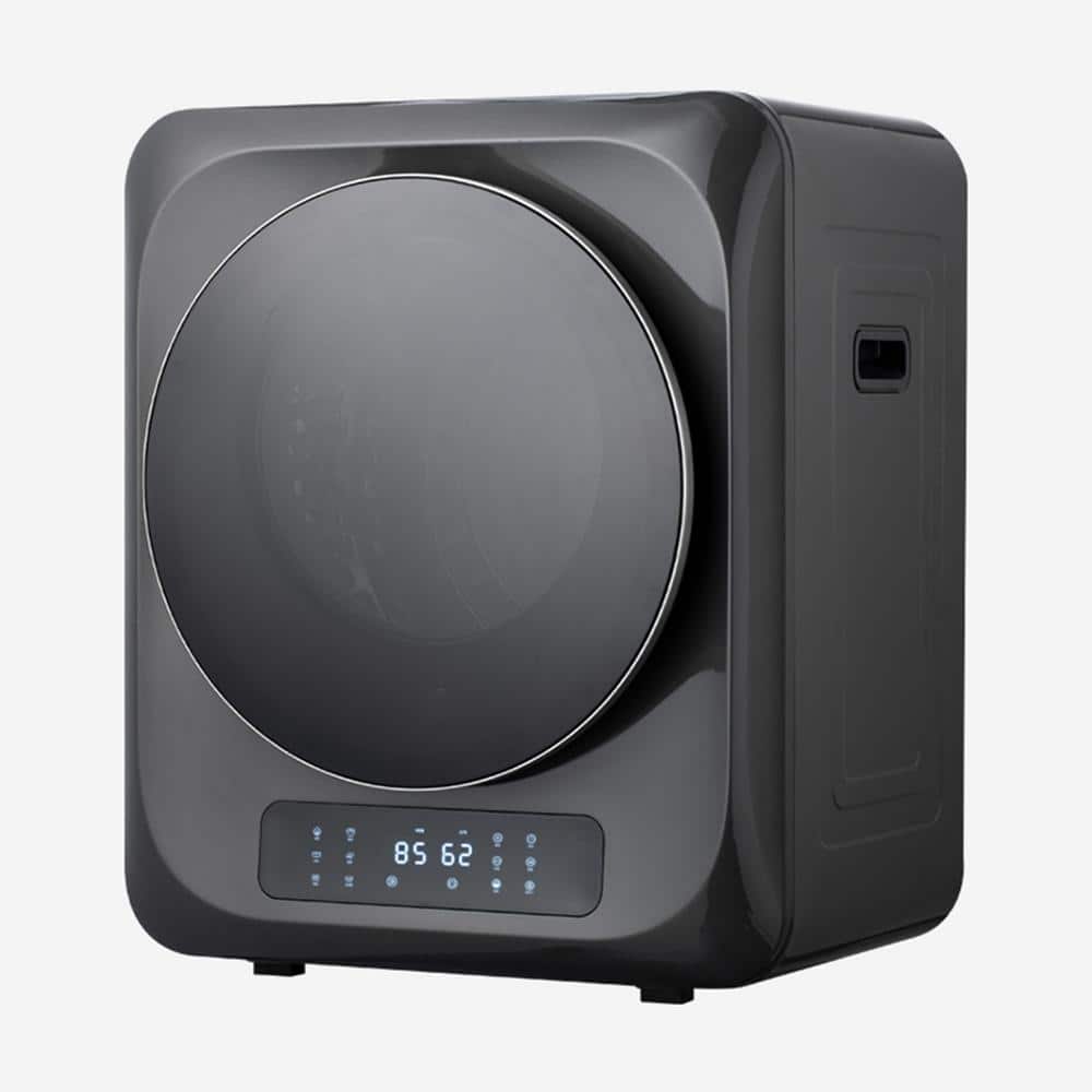 JEREMY CASS 1.4 cu.ft. Vented Front Load Electric Dryer in Black with UV Sterilizaiton, Digital Touch Panel