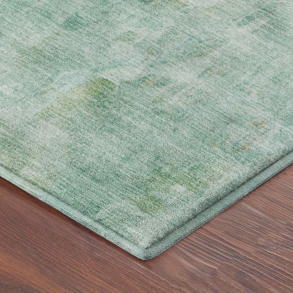 Mayfield Premium Machine Washable Abstract AMF2310 Turquoise 2 ft. x 3 ft. Accent Rug