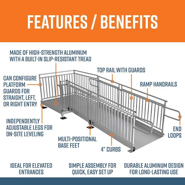 PATHWAY HD 10 ft. Aluminum Code Compliant Modular Wheelchair Ramp System