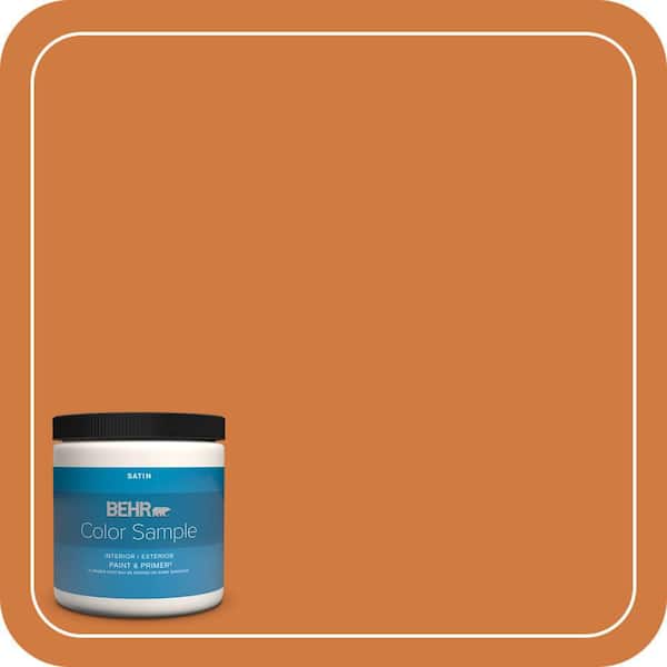 BEHR PREMIUM PLUS 8 oz. #250D-6 Maple Leaf Satin Enamel Interior/Exterior Paint & Primer Color Sample