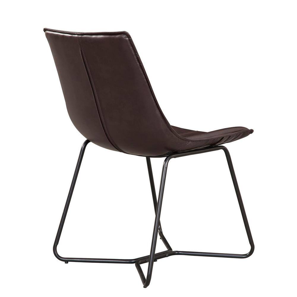 High Parsons 19.5'' Faux Leather Side Chair in Brown