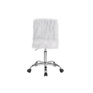 White Faux Fur Task Chairs